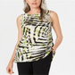 Blusa feminina Kasper sem mangas estampada verde tamanho G