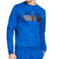Moletom masculino AX Armani Exchange com logo no peito, azul, tamanho XX-G