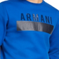 Moletom masculino AX Armani Exchange com logo no peito, azul, tamanho XX-G