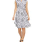 Vestido feminino estampado com amarração na cintura, preto, tamanho 14, Charter Club