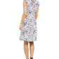 Vestido feminino estampado com amarração na cintura, preto, tamanho 14, Charter Club