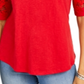 Charter Club Feminino Algodão Renda TrimTop Vermelho Tamanho P