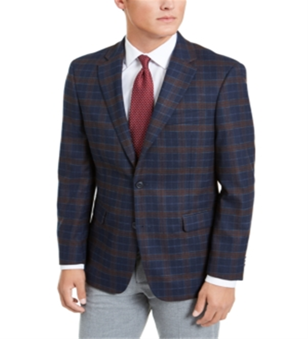 Blazer masculino xadrez clássico Tommy Hilfiger azul tamanho 42