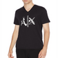 Camiseta masculina AX Armani Exchange Classic Fit preta tamanho X-G