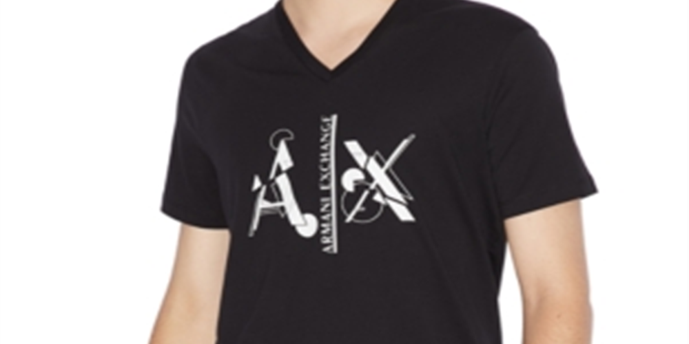 Camiseta masculina AX Armani Exchange Classic Fit preta tamanho X-G