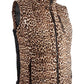Colete acolchoado feminino Calvin Klein Plus com estampa de leopardo - marrom, tamanho 0X