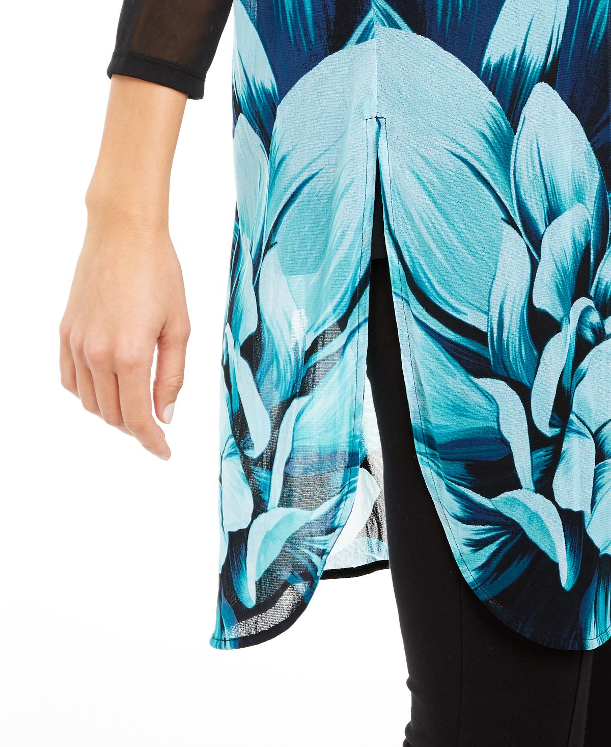 Túnica Alfani Feminina Estampada Floral Preta Tamanho Pequeno Pequeno