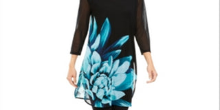 Túnica Alfani Feminina Estampada Floral Preta Tamanho Pequeno Pequeno