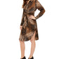 Vestido-camisa estampado feminino Alfani marrom tamanho 14