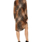 Vestido-camisa estampado feminino Alfani marrom tamanho 14