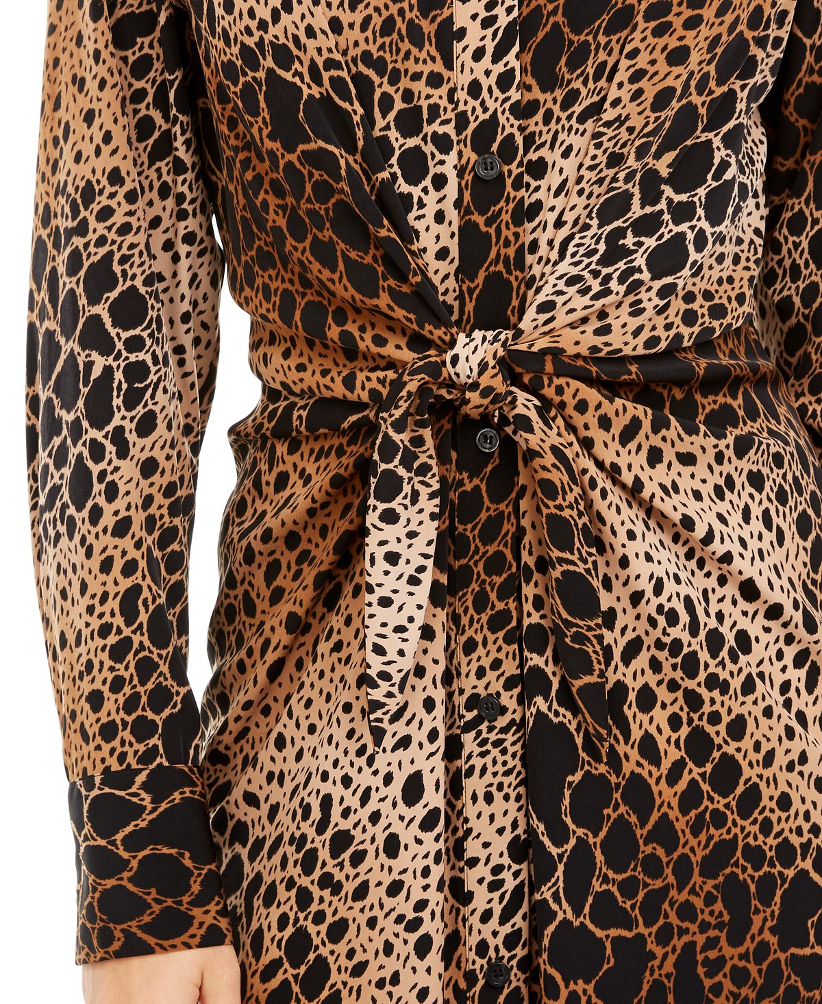 Vestido-camisa estampado feminino Alfani marrom tamanho 14