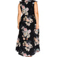 Vestido envelope feminino City Chic Plus com nó frontal floral, preto, tamanho 18W