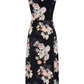 Vestido envelope feminino City Chic Plus com nó frontal floral, preto, tamanho 18W