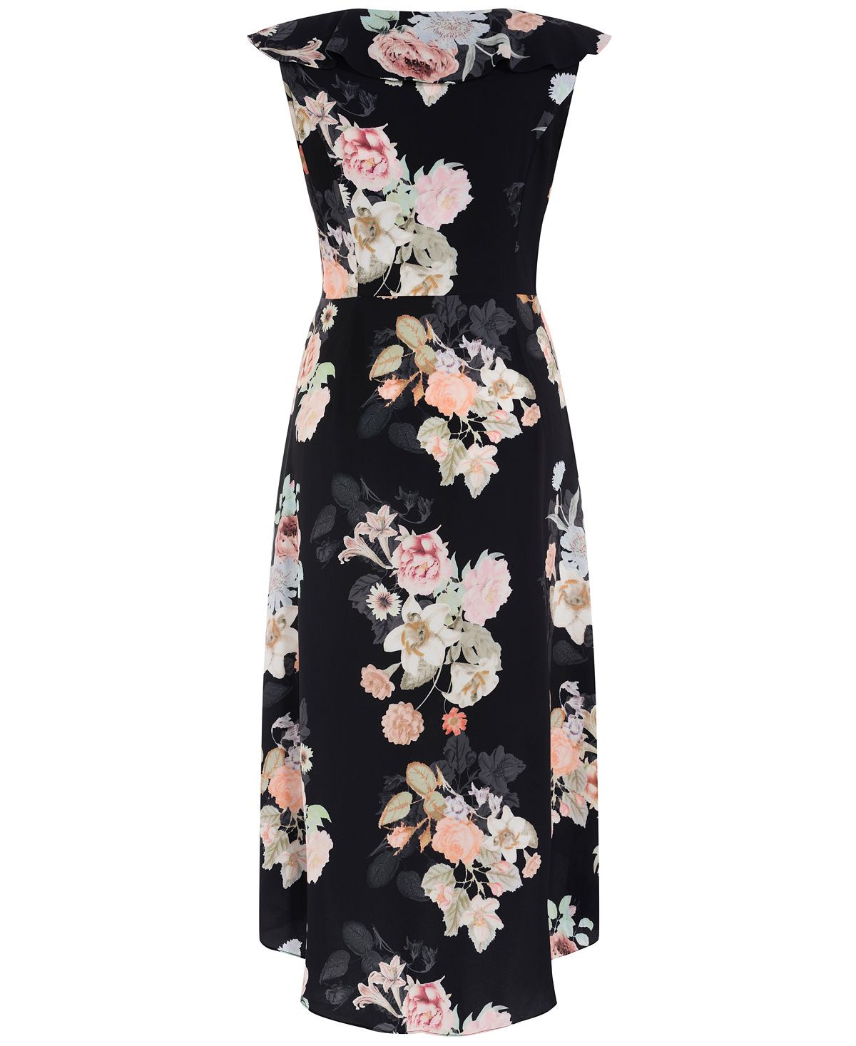 Vestido envelope feminino City Chic Plus com nó frontal floral, preto, tamanho 18W