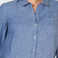 Camisa de linho feminina Charter Club azul tamanho grande