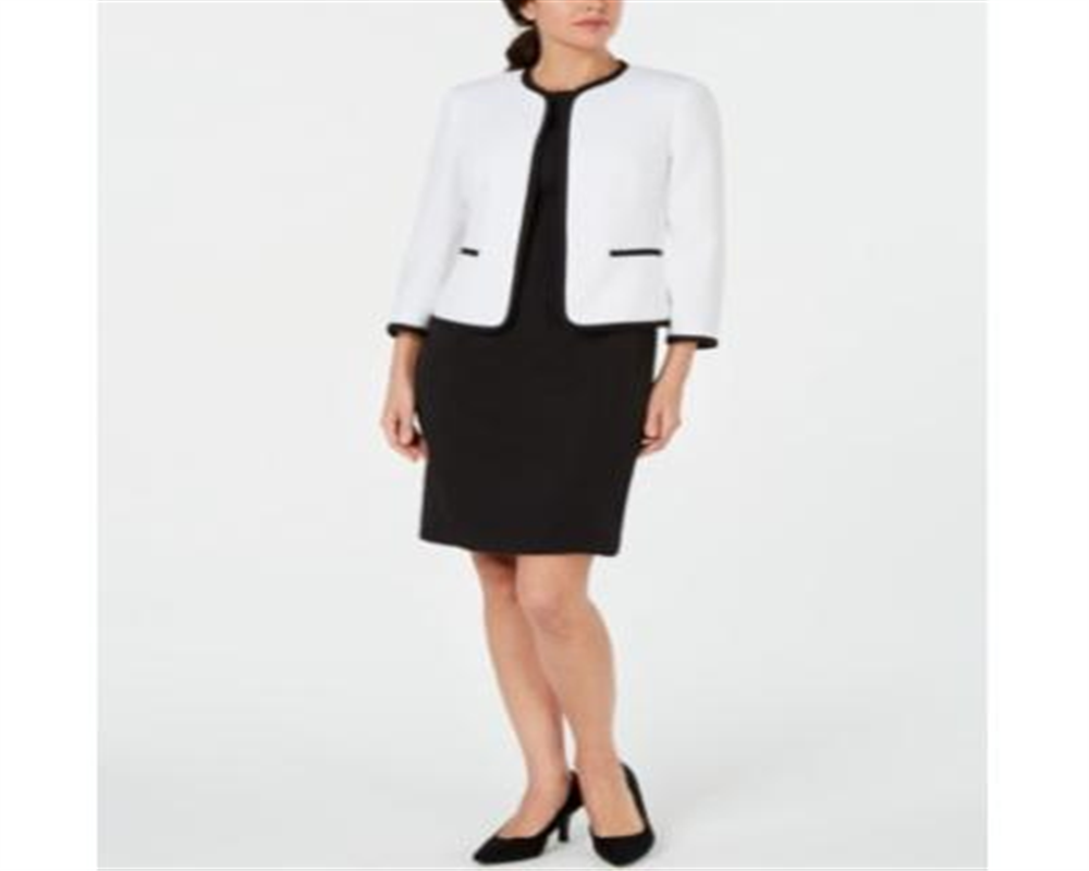 Le Suit Feminino Jaqueta Tubular Vestido Terno Branco Tamanho 4