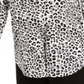 Charter Club Blusa feminina com estampa animal, plissada, decote em V, branca, tamanho X-S