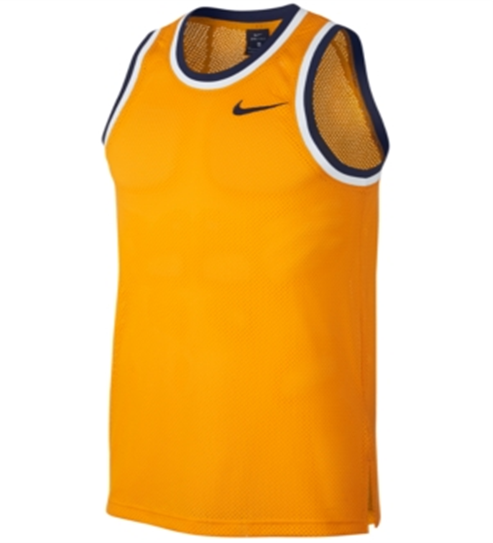 Camisa de basquete Nike Dri-FIT Mesh masculina, amarela, tamanho pequeno