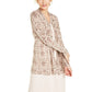 Cardigan de cashmere feminino com estampa de cobra Charter Club marrom tamanho extragrande