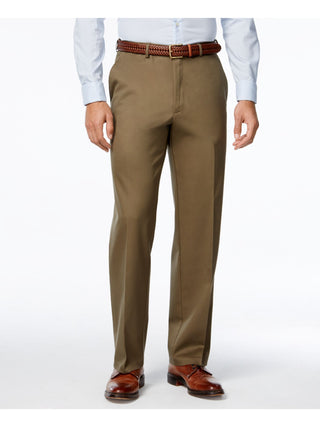 Calça Haggar Masculina Premium No Iron Classic Fit Frente Lisa Verde Tamanho 44X32