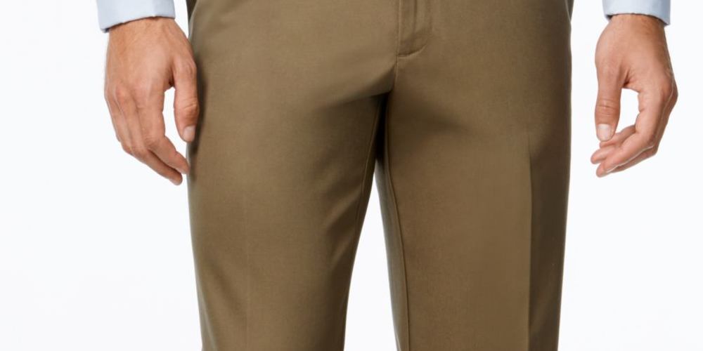 Calça Haggar Masculina Premium No Iron Classic Fit Frente Lisa Verde Tamanho 44X32