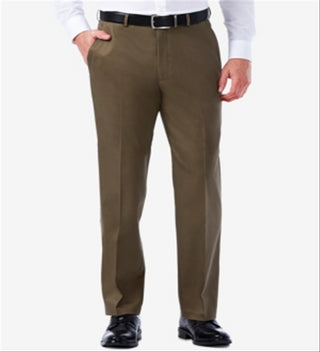 Calça Haggar Masculina Premium No Iron Classic Fit Frente Lisa Verde Tamanho 44X32