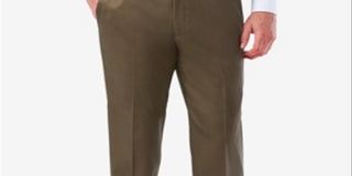 Calça Haggar Masculina Premium No Iron Classic Fit Frente Lisa Verde Tamanho 44X32