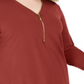 JM Collection Top Plus Solid Feminino com Zíper Vermelho Tamanho 2X