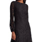 Vestido curto com zíper e bordado Ralph Lauren feminino, tamanho 18, preto