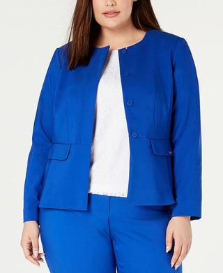 Calvin Klein Women's Wear to Work Jacket Azul Tamanho Pequeno Pequeno