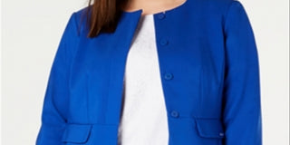 Calvin Klein Women's Wear to Work Jacket Azul Tamanho Pequeno Pequeno