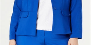 Calvin Klein Women's Wear to Work Jacket Azul Tamanho Pequeno Pequeno