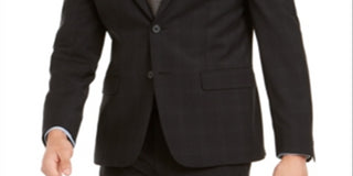 Calvin Klein Masculino Skinny Fit Infinite Stretch Xadrez Terno Jaqueta Separada Preta Tamanho 44