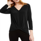 Top Twisted Feminino INC International Concepts Preto Tamanho Grande