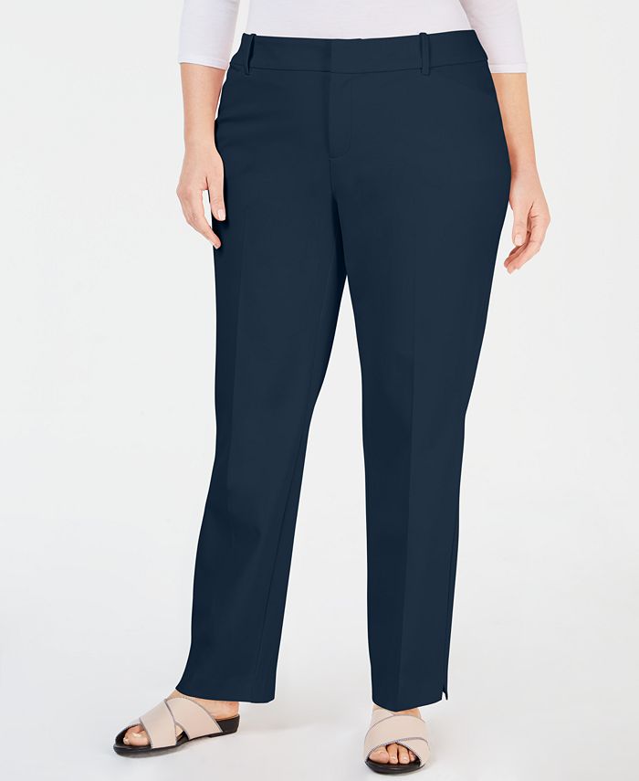 Calça reta feminina Charter Club Newport, azul, tamanho 22W