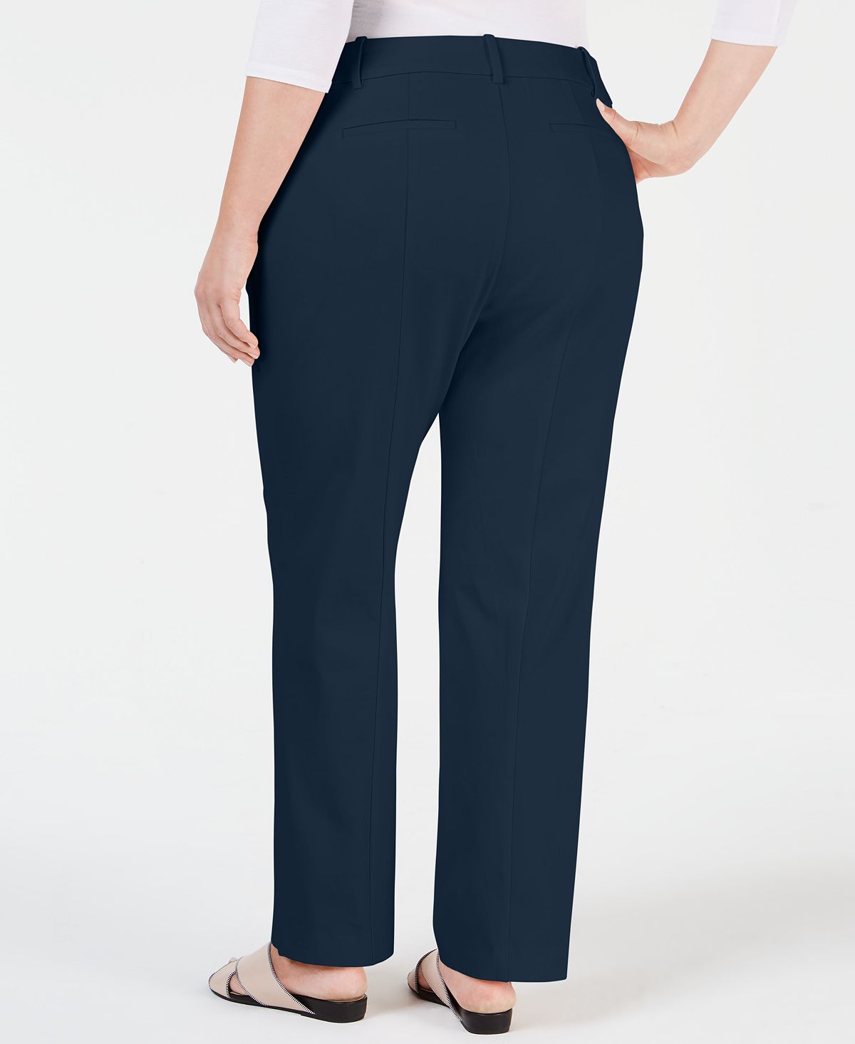 Calça reta feminina Charter Club Newport, azul, tamanho 22W