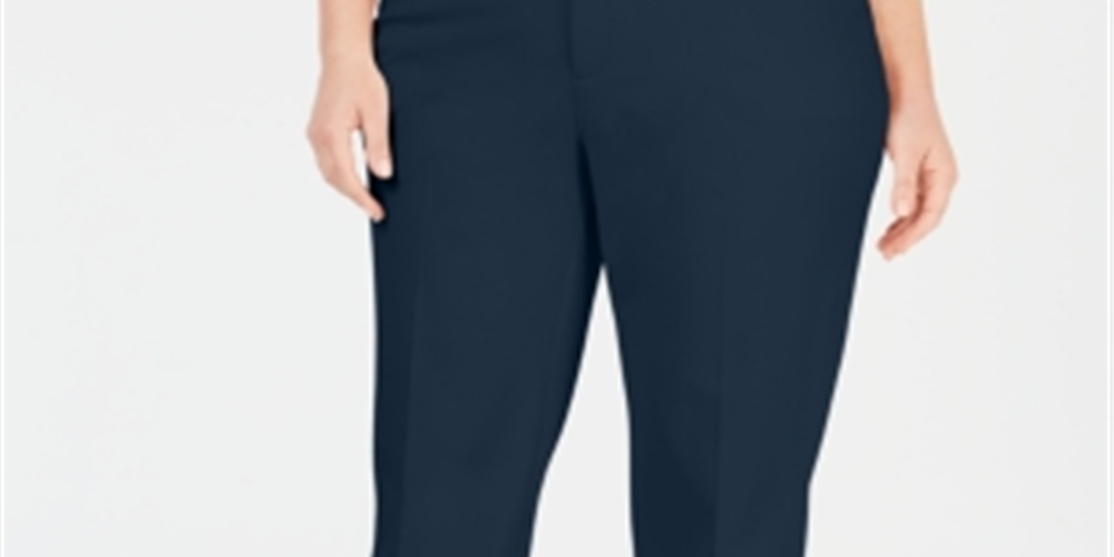 Calça reta feminina Charter Club Newport, azul, tamanho 22W
