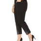 Calça jeans skinny plus size com detalhes no tornozelo, da INC International Concepts, feminina, preta, tamanho 14