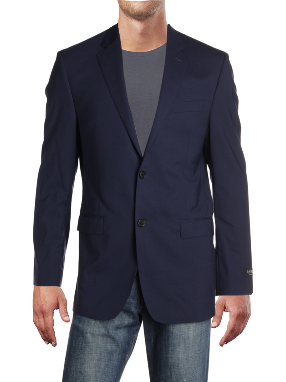 Ralph Lauren Blazer Masculino de Lã Slim Fit com Dois Botões Azul Tamanho 46