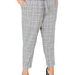 Calça Calvin Klein Plus Feminina Cintura Alta Pied de Poule Cinza Tamanho 22W
