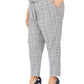 Calça Calvin Klein Plus Feminina Cintura Alta Pied de Poule Cinza Tamanho 22W