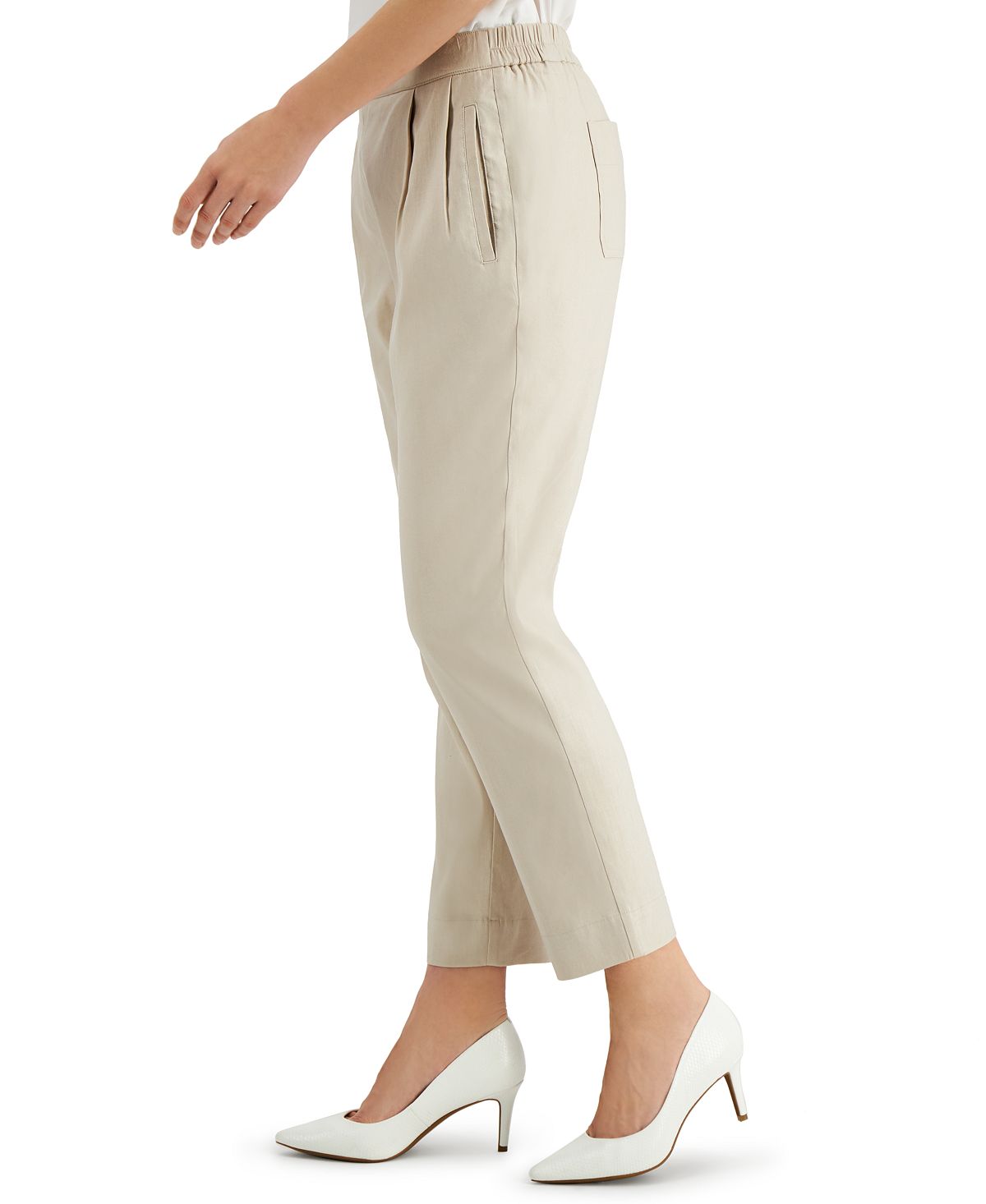 Calça Alfani Feminina Prega Frontal Slim Leg Tornozelo Marrom Tamanho XXG