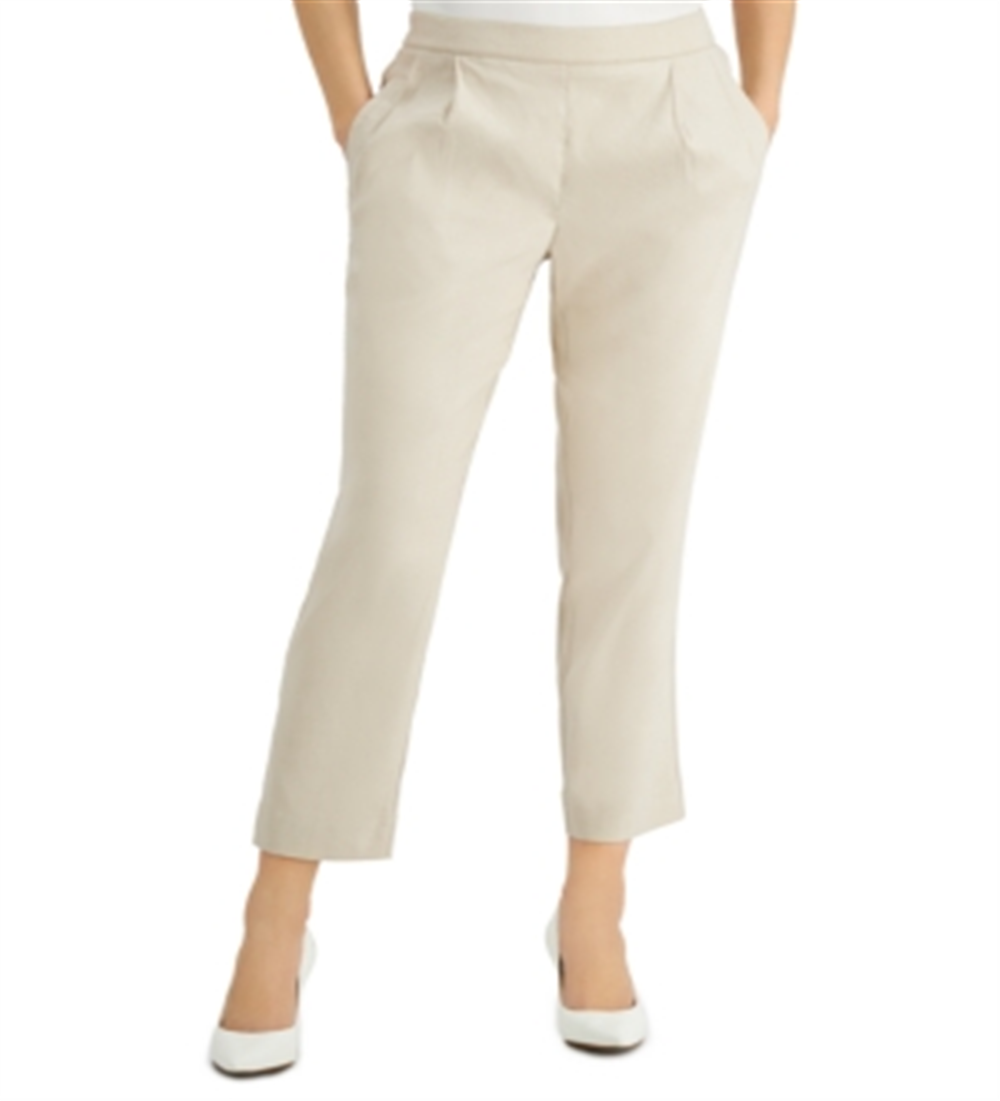 Calça Alfani Feminina Prega Frontal Slim Leg Tornozelo Marrom Tamanho XXG