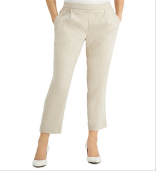 Calça Alfani Feminina Prega Frontal Slim Leg Tornozelo Marrom Tamanho XXG