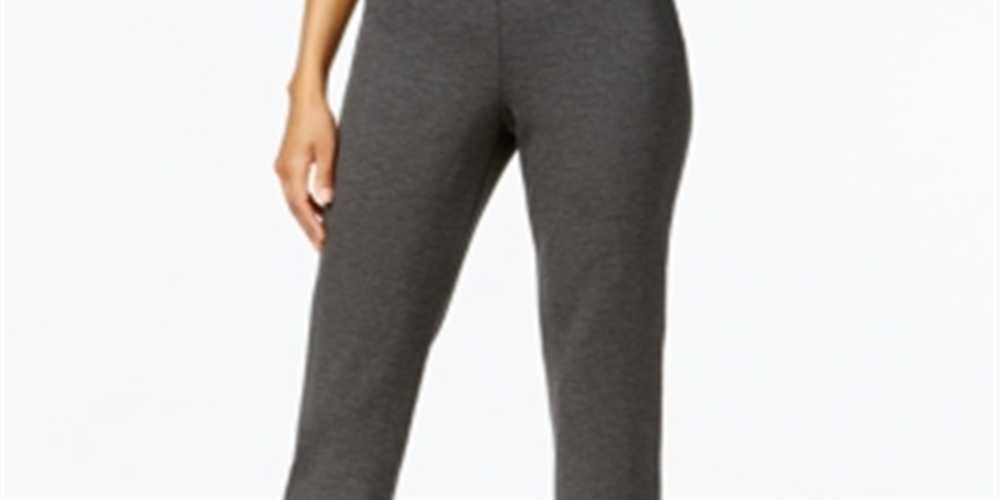 Calça feminina JM Collection Ponte Pull-on com perna reta, cinza, tamanho pequeno XL