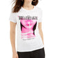 Camiseta feminina Guss Heart Breaker de algodão com estampa gráfica, branca, tamanho grande