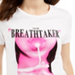 Camiseta feminina Guss Heart Breaker de algodão com estampa gráfica, branca, tamanho grande