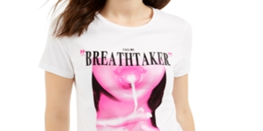 Camiseta feminina Guss Heart Breaker de algodão com estampa gráfica, branca, tamanho grande