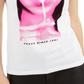 Camiseta feminina Guss Heart Breaker de algodão com estampa gráfica, branca, tamanho grande