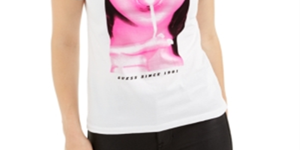 Camiseta feminina Guss Heart Breaker de algodão com estampa gráfica, branca, tamanho grande